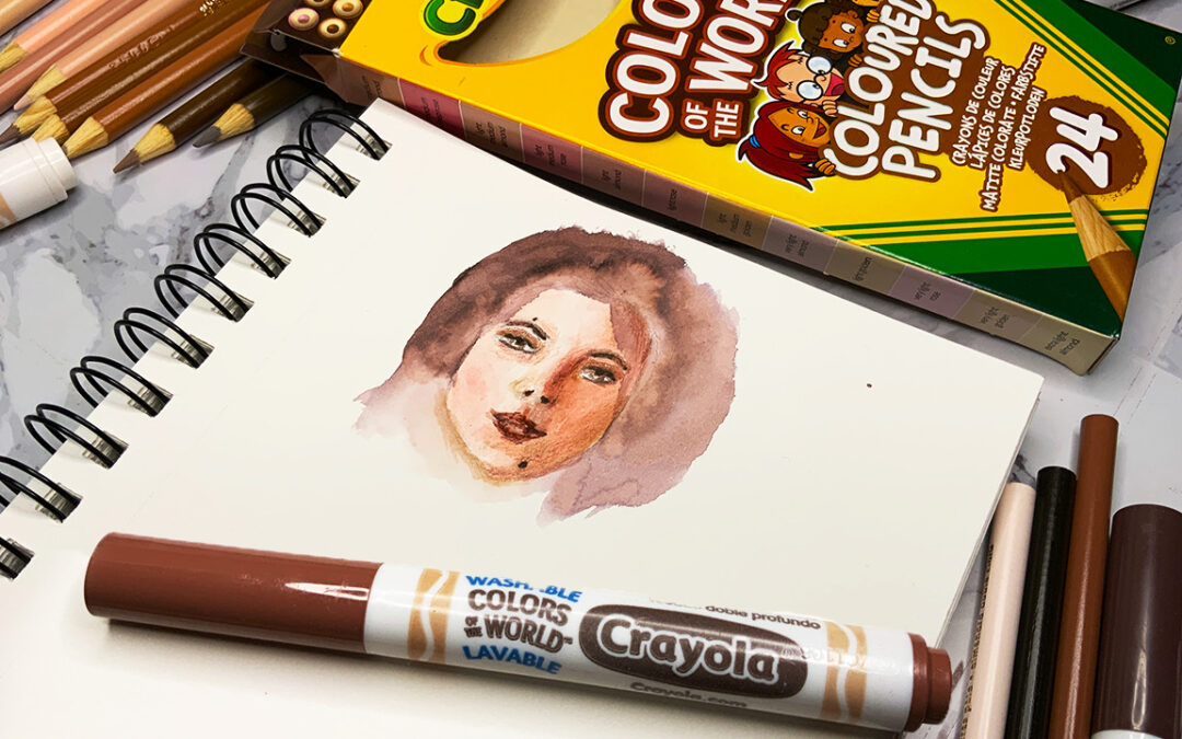 Crayola colored pencils and markers – 24 skin tones